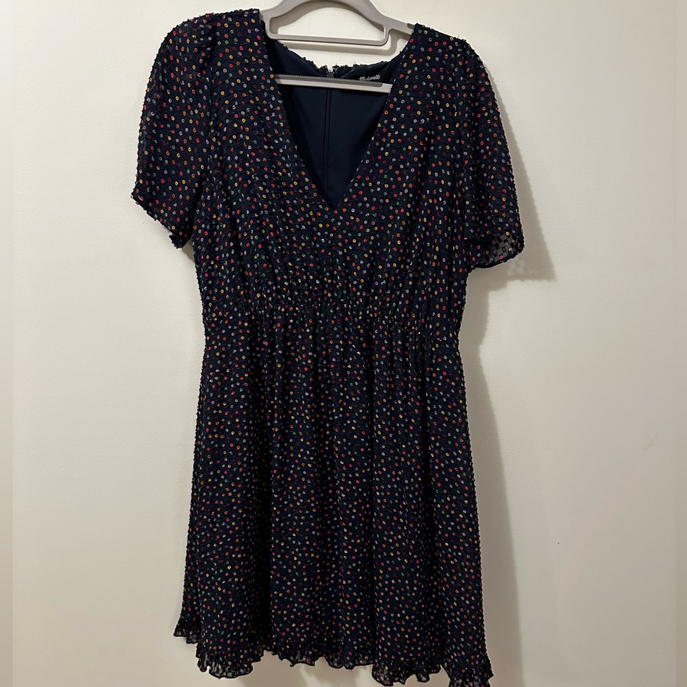 Madewell Flutter Sleeve Ruffle Hem Mini Dress - Size 4 - Size Small - Picture 4 of 12